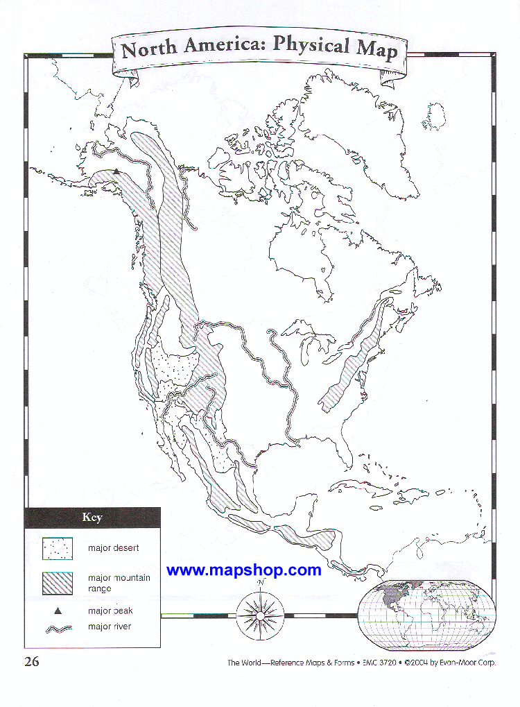 Physical Map Worksheet North America Map Map Worksheets Physical Map